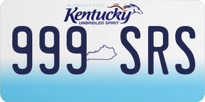 KY license plate 999SRS
