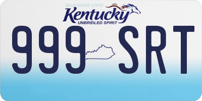 KY license plate 999SRT