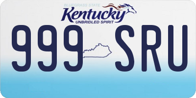 KY license plate 999SRU