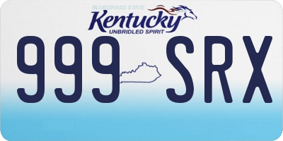 KY license plate 999SRX