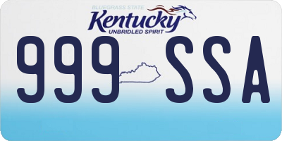 KY license plate 999SSA