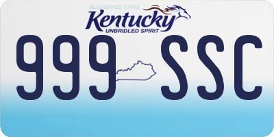 KY license plate 999SSC