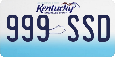 KY license plate 999SSD