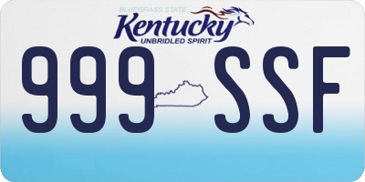 KY license plate 999SSF