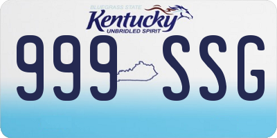 KY license plate 999SSG