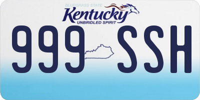 KY license plate 999SSH