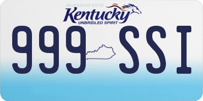KY license plate 999SSI