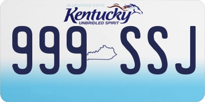 KY license plate 999SSJ
