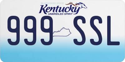 KY license plate 999SSL