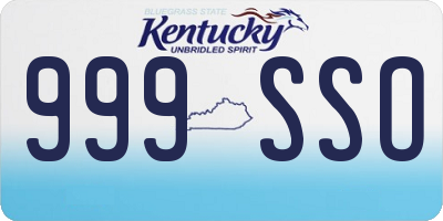 KY license plate 999SSO