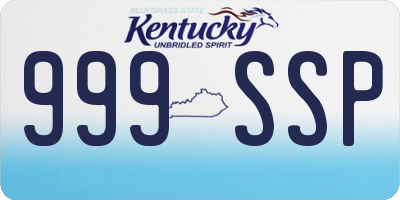 KY license plate 999SSP