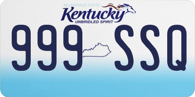 KY license plate 999SSQ