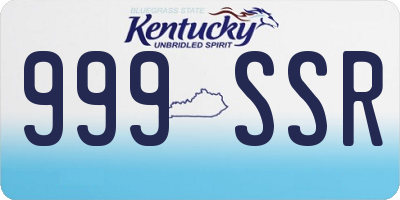 KY license plate 999SSR