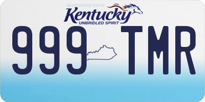 KY license plate 999TMR