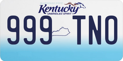 KY license plate 999TNO