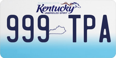 KY license plate 999TPA