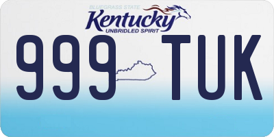 KY license plate 999TUK