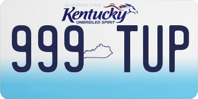 KY license plate 999TUP