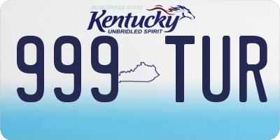 KY license plate 999TUR
