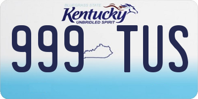 KY license plate 999TUS