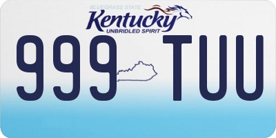 KY license plate 999TUU