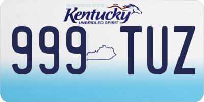 KY license plate 999TUZ