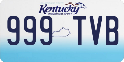 KY license plate 999TVB