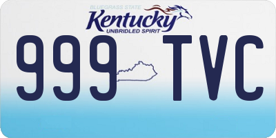 KY license plate 999TVC