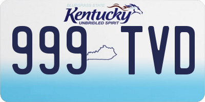 KY license plate 999TVD