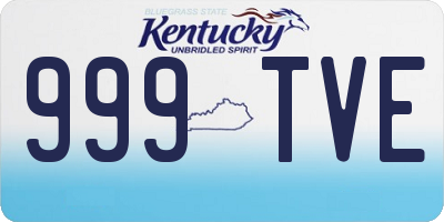 KY license plate 999TVE