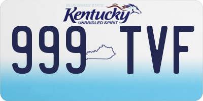 KY license plate 999TVF