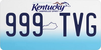 KY license plate 999TVG