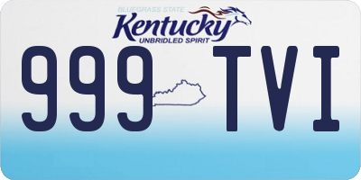 KY license plate 999TVI