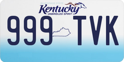 KY license plate 999TVK