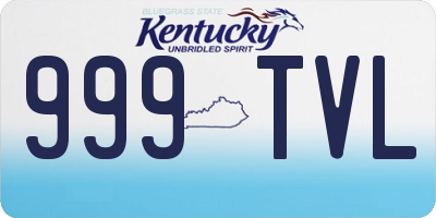 KY license plate 999TVL