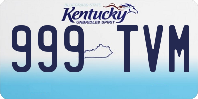 KY license plate 999TVM