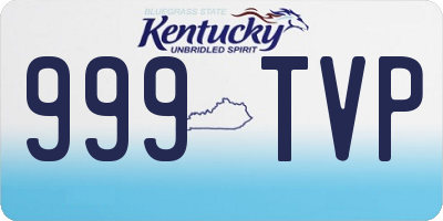 KY license plate 999TVP