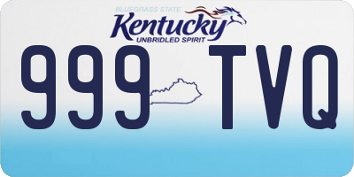 KY license plate 999TVQ