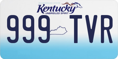 KY license plate 999TVR