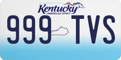 KY license plate 999TVS