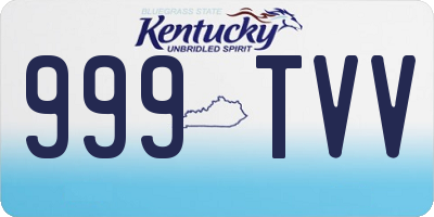 KY license plate 999TVV