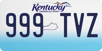KY license plate 999TVZ