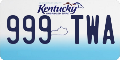 KY license plate 999TWA