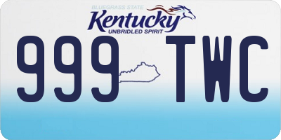 KY license plate 999TWC
