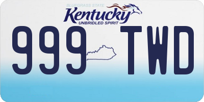 KY license plate 999TWD