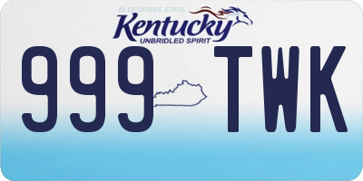 KY license plate 999TWK