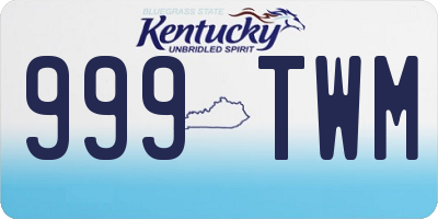 KY license plate 999TWM