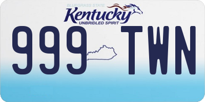 KY license plate 999TWN