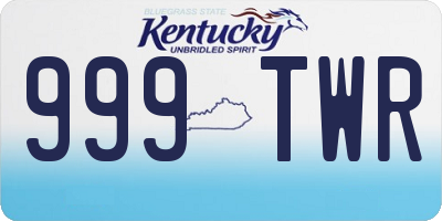 KY license plate 999TWR