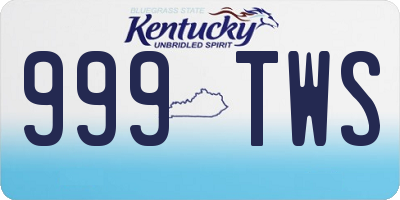 KY license plate 999TWS